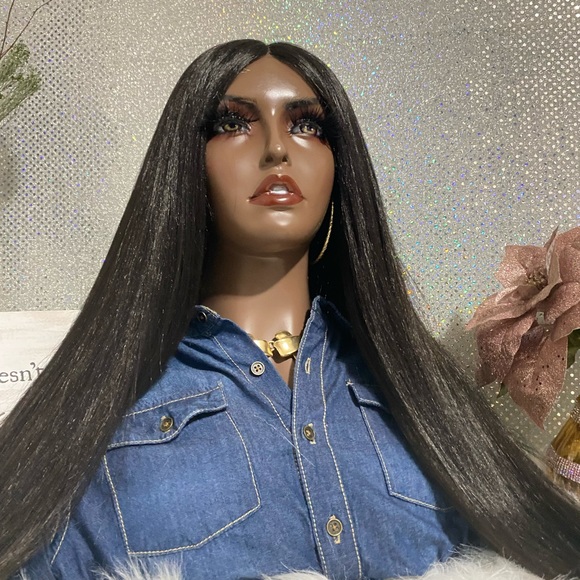 🔥New 28” Sexy Maya Frontal Closure T-Part Premium Human Hair Blend Wig🔥 - Picture 3 of 12